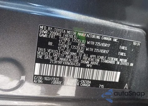 2024 Toyota Rav4 Le from USA, damaged, VIN 2T3H1RFVXRW364359